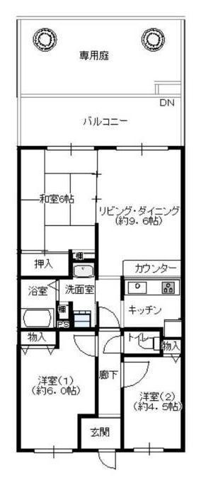 Floor plan. Private garden that can be used for hobbies