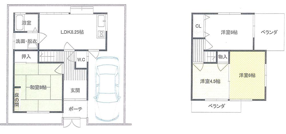 Floor plan. 14.5 million yen, 4LDK, Land area 74.48 sq m , Building area 71.28 sq m