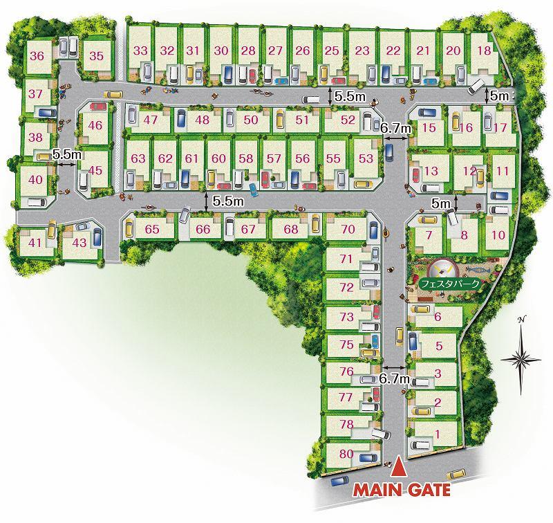 The entire compartment Figure. All 63 compartments large subdivision of. There is also a park in the subdivision.