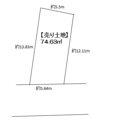 Compartment figure. Land price 11.8 million yen, Land area 74.63 sq m