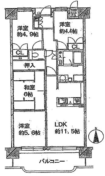 Floor plan. 4LDK, Price 9.4 million yen, Occupied area 71.63 sq m , Balcony area 10.89 sq m floor plan