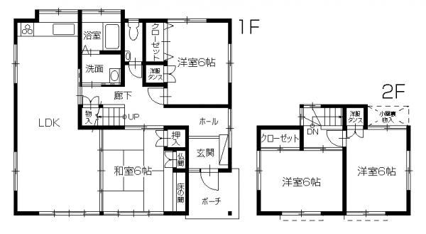 Floor plan. 16.8 million yen, 4LDK, Land area 180.27 sq m , With housed in a building area of ​​105.58 sq m each room ・ 4LDK