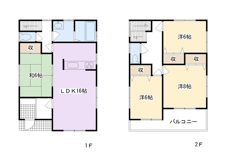 Floor plan. (1 Building), Price 17,480,000 yen, 4LDK, Land area 196.93 sq m , Building area 104.33 sq m