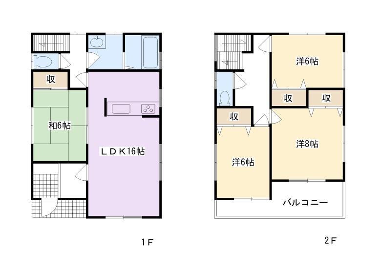 Floor plan. (Building 2), Price 17,980,000 yen, 4LDK, Land area 196.94 sq m , Building area 104.33 sq m