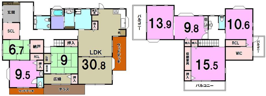 Floor plan. 36,980,000 yen, 7LDK, Land area 462.8 sq m , Building area 277.94 sq m local appearance photo