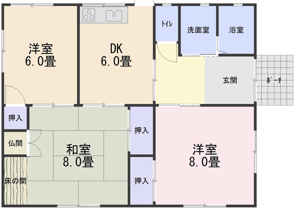 Floor plan. 9.8 million yen, 3DK, Land area 238.76 sq m , Building area 66.24 sq m