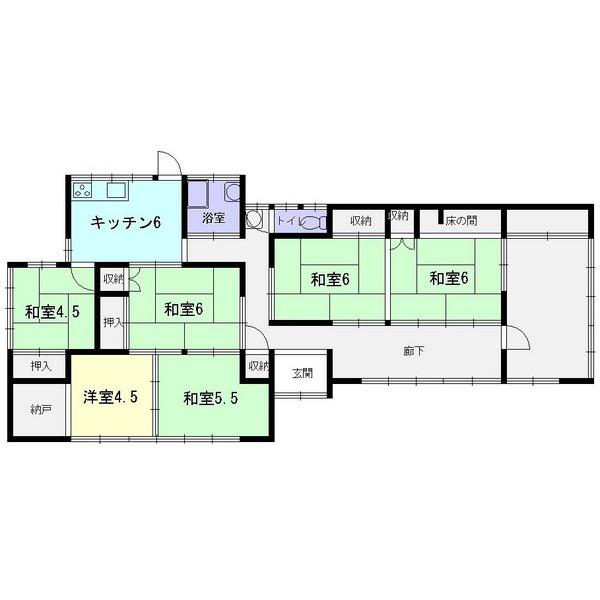 Floor plan. 6.8 million yen, 6DK, Land area 444.95 sq m , It is a building area of ​​102.47 sq m one-story