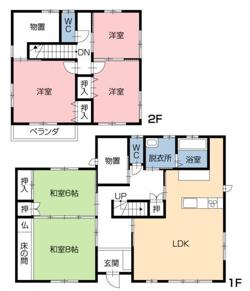 Floor plan. 22,800,000 yen, 5LDK+S, Land area 888.61 sq m , Building area 144.49 sq m