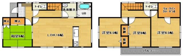 Floor plan. 17,980,000 yen, 4LDK+S, Land area 205.69 sq m , Building area 105.99 sq m