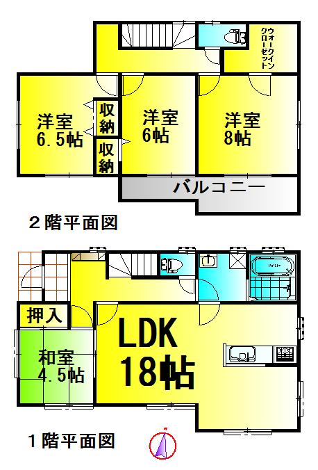 Floor plan. 15,980,000 yen, 4LDK + S (storeroom), Land area 205.69 sq m , Building area 105.99 sq m