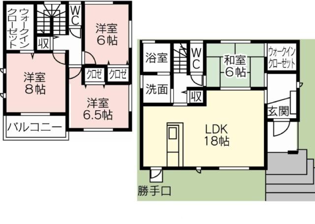 Floor plan. 20.8 million yen, 4LDK, Land area 175.4 sq m , Building area 110.95 sq m