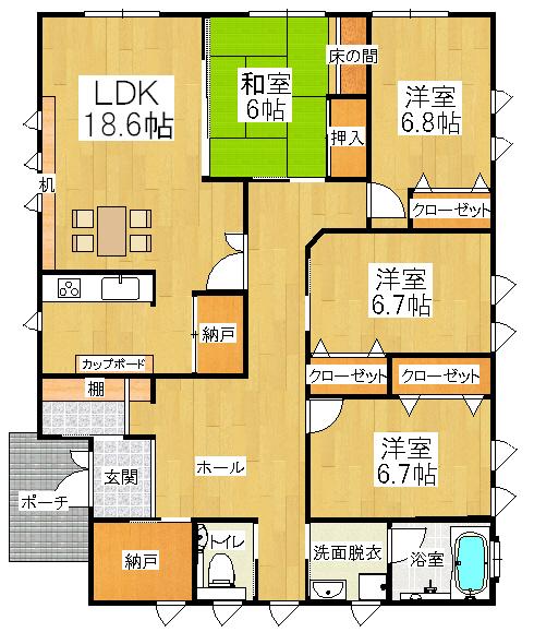 Floor plan. 21,800,000 yen, 4LDK, Land area 350.34 sq m , Building area 125.66 sq m