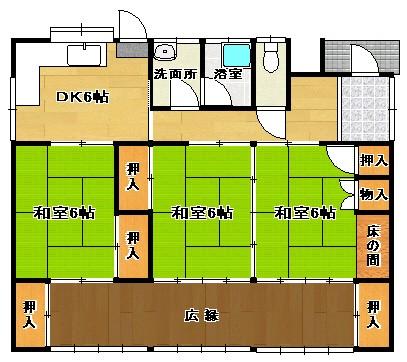 Floor plan. 8.5 million yen, 3DK, Land area 422.39 sq m , Building area 66.78 sq m
