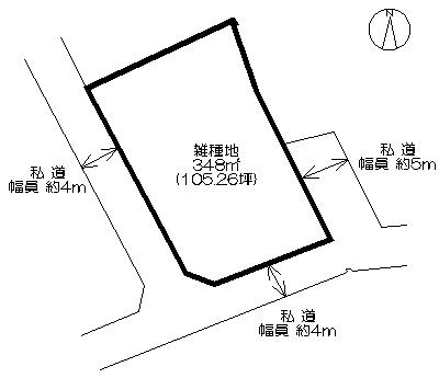 Compartment figure. Land price 5 million yen, Land area 348 sq m