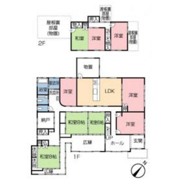 Floor plan. 14.8 million yen, 7LDK, Land area 874.4 sq m , Building area 305.09 sq m
