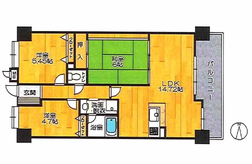 Floor plan. 3LDK, Price 12 million yen, Occupied area 78.53 sq m