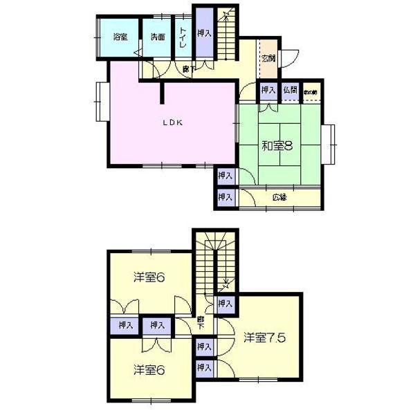 Floor plan. 14.8 million yen, 4LDK, Land area 183.01 sq m , Building area 112.76 sq m 4LDK