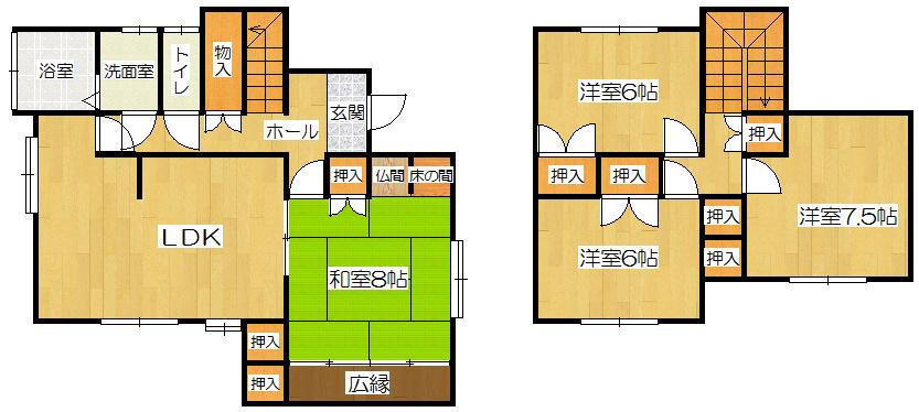 Floor plan. 14.8 million yen, 4LDK, Land area 183.01 sq m , Building area 112.76 sq m
