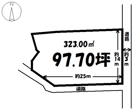 Compartment figure. Land price 5 million yen, Land area 323 sq m
