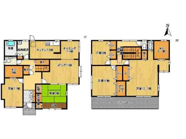 Floor plan. 23.8 million yen, 5LDK, Land area 252.27 sq m , Building area 179.02 sq m