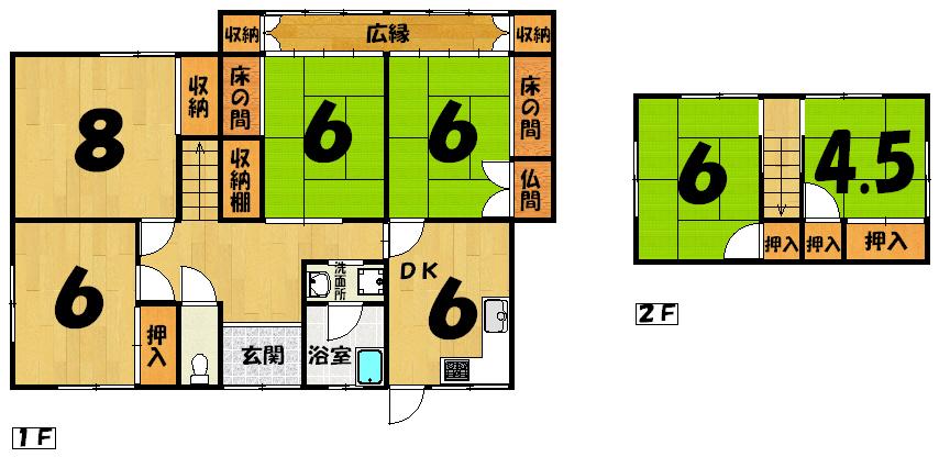 Floor plan. 9 million yen, 6DK, Land area 327.87 sq m , Building area 110.32 sq m