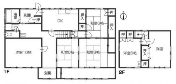 Floor plan. 15.8 million yen, 6DK, Land area 334.78 sq m , Building area 170.76 sq m