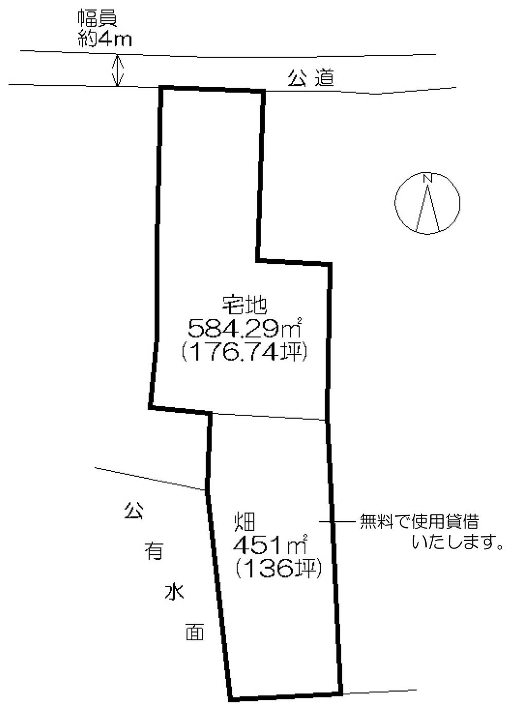 Compartment figure. Land price 10.6 million yen, Land area 1,035.29 sq m