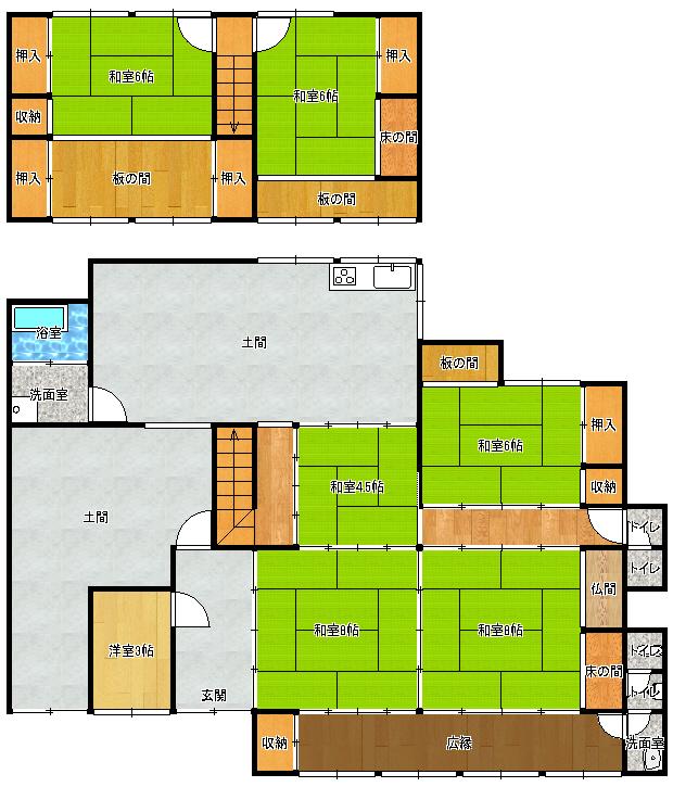 Floor plan. 13 million yen, 4DK, Land area 422.74 sq m , Building area 213.44 sq m site (October 2012) shooting