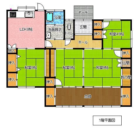 Floor plan. 5.5 million yen, 4DK, Land area 264.9 sq m , Building area 83.38 sq m
