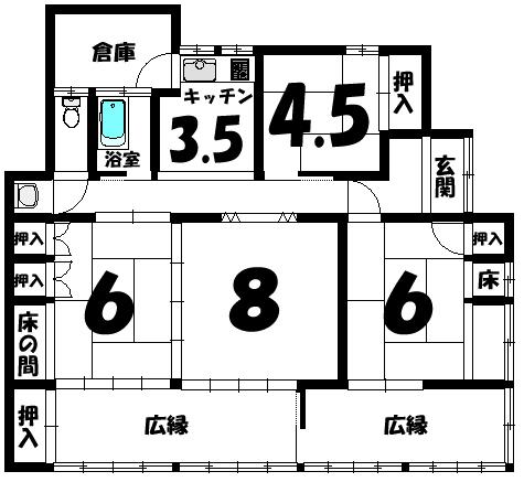 Floor plan. 7 million yen, 4K, Land area 199.1 sq m , Building area 91.93 sq m