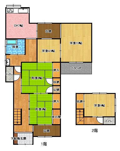 Floor plan. 9.8 million yen, 5DK, Land area 400.26 sq m , Building area 108.11 sq m