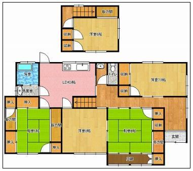 Floor plan. 10 million yen, 5LDK, Land area 352.63 sq m , Building area 131.23 sq m