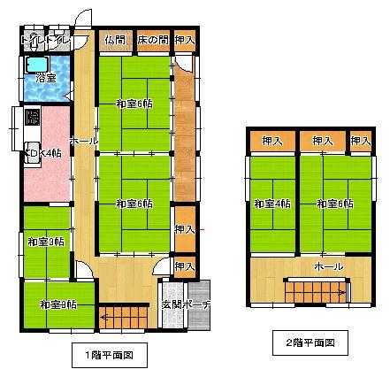 Floor plan. 3 million yen, 5DK, Land area 268.09 sq m , Building area 194.68 sq m