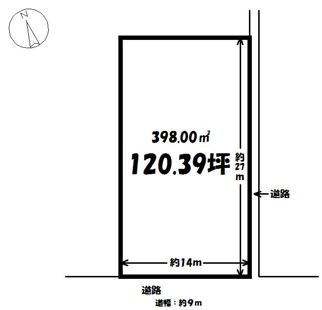 Compartment figure. Land price 11.8 million yen, Land area 398 sq m