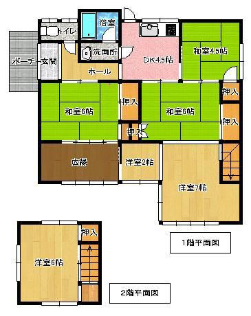 Floor plan. 9 million yen, 5DK, Land area 238.89 sq m , Building area 96.23 sq m local appearance photo