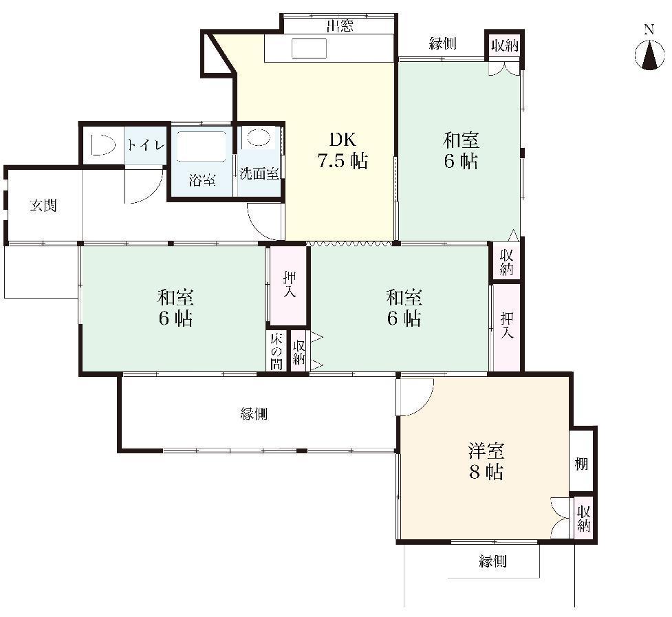 Floor plan. 9.5 million yen, 4DK, Land area 241.45 sq m , Building area 54.15 sq m