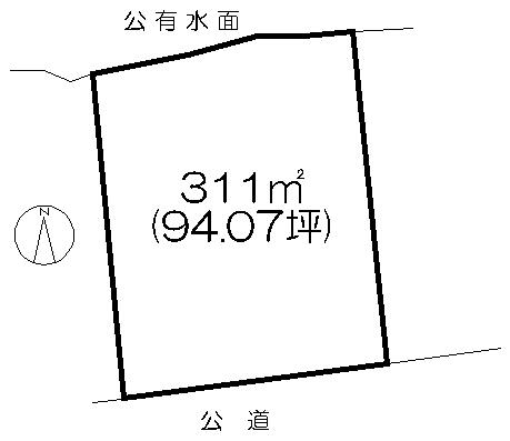Compartment figure. Land price 6.58 million yen, Land area 311 sq m