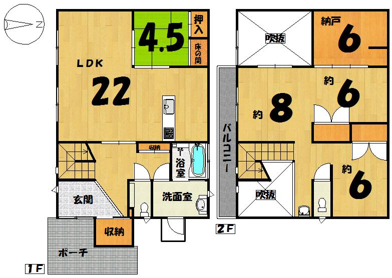 Floor plan. 30 million yen, 3LDK + S (storeroom), Land area 258.77 sq m , Building area 132.48 sq m