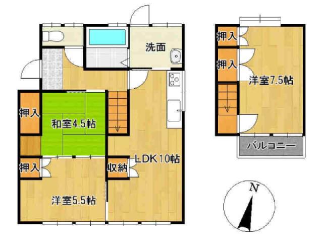 Floor plan. 13,900,000 yen, 3LDK, Land area 184.89 sq m , Building area 62.93 sq m