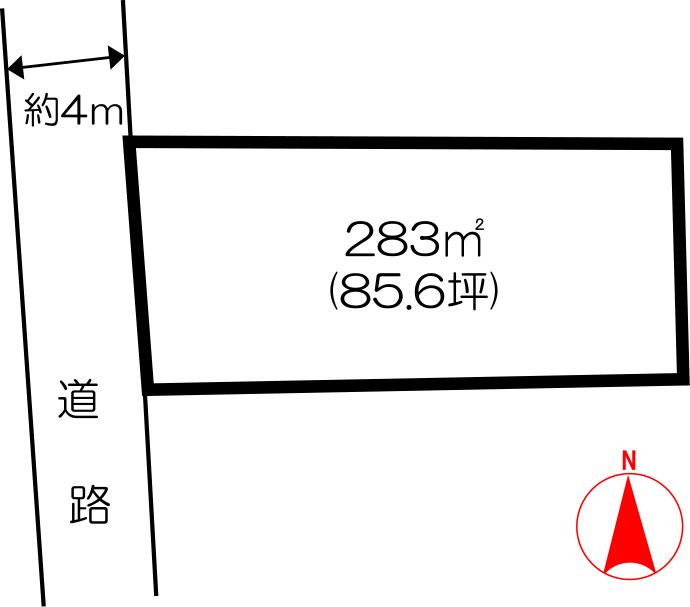 Compartment figure. Land price 14,466,000 yen, Land area 283 sq m