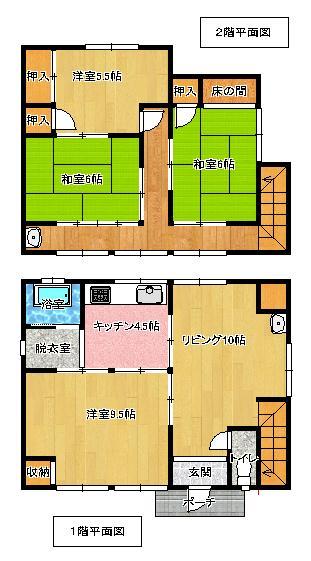 Floor plan. 8.5 million yen, 4LDK, Land area 93.15 sq m , Building area 98.95 sq m