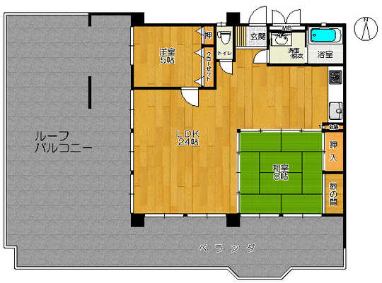 Floor plan. 2LDK, Price 21 million yen, Occupied area 69.62 sq m