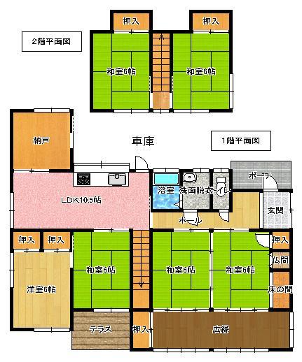 Floor plan. 12.6 million yen, 6LDK + S (storeroom), Land area 226.64 sq m , Building area 66.78 sq m