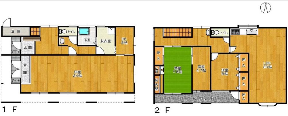 Floor plan. 16.8 million yen, 4LDK, Land area 420.26 sq m , Building area 159.94 sq m