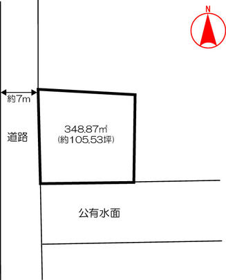 Compartment figure. Land price 3,165,000 yen, Land area 348.87 sq m