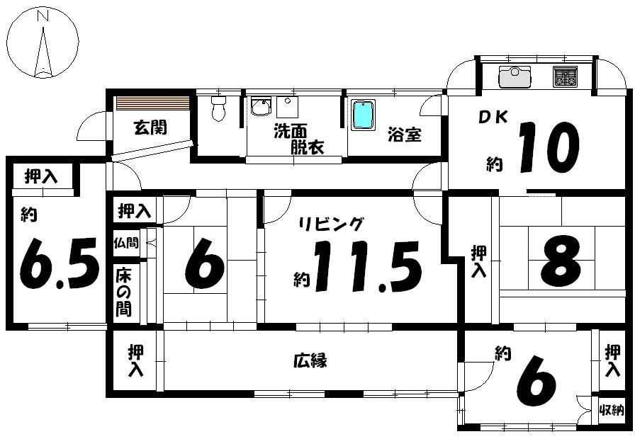 Floor plan. 15,850,000 yen, 5DK, Land area 295.32 sq m , Building area 85.7 sq m