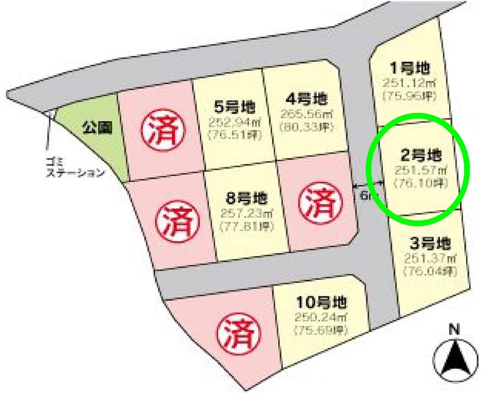 Compartment figure. Land price 8,751,000 yen, Land area 251.57 sq m