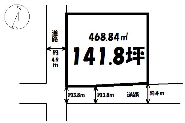 Compartment figure. Land price 18 million yen, Land area 468.84 sq m