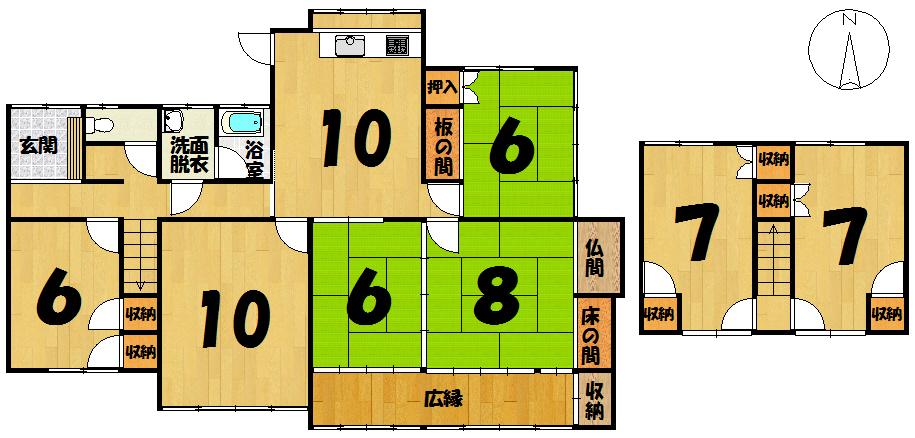 Floor plan. 12.8 million yen, 7LDK, Land area 517.2 sq m , Building area 153.21 sq m