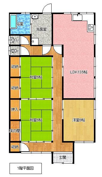Floor plan. 5 million yen, 3LDK, Land area 283.1 sq m , Building area 95.59 sq m